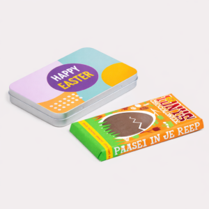 Aluminium blikken met chocolade Pasen bedrukken