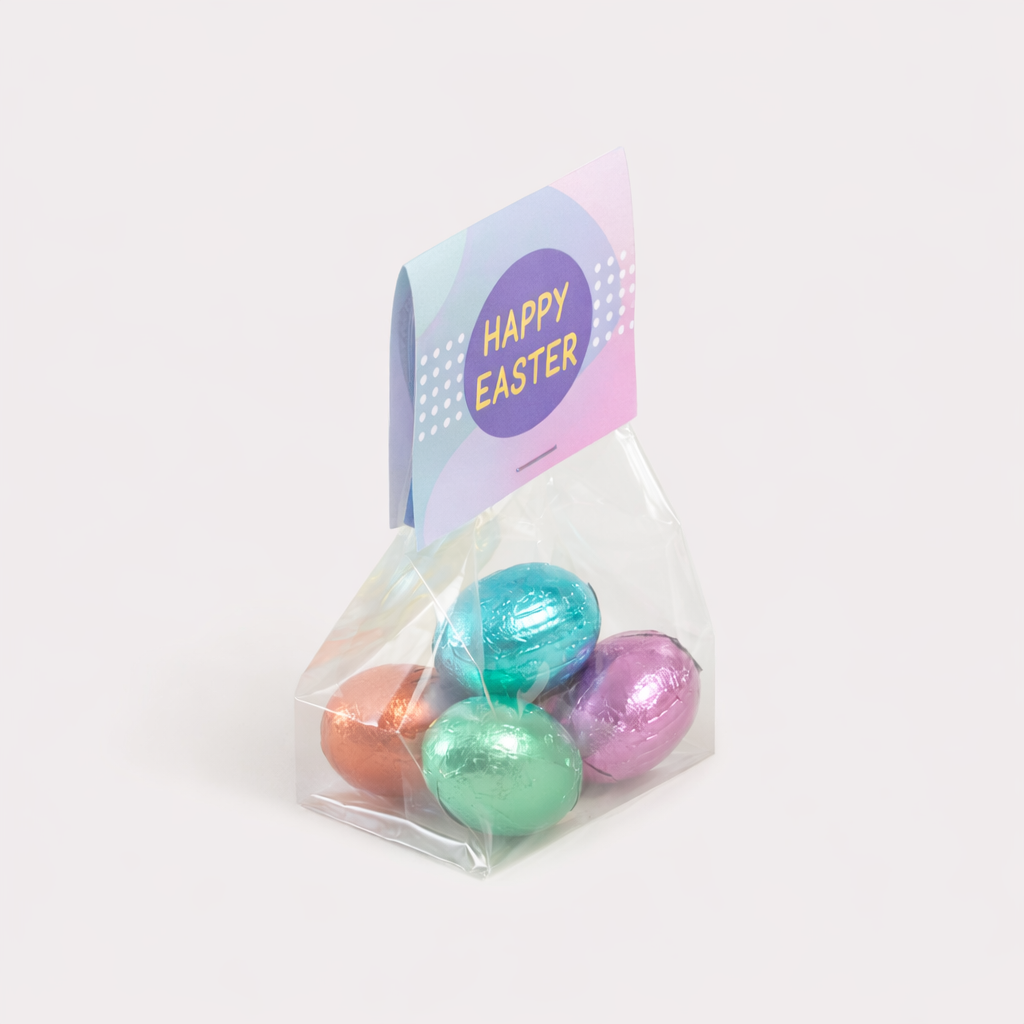 Zakjes chocolade eieren bedrukken