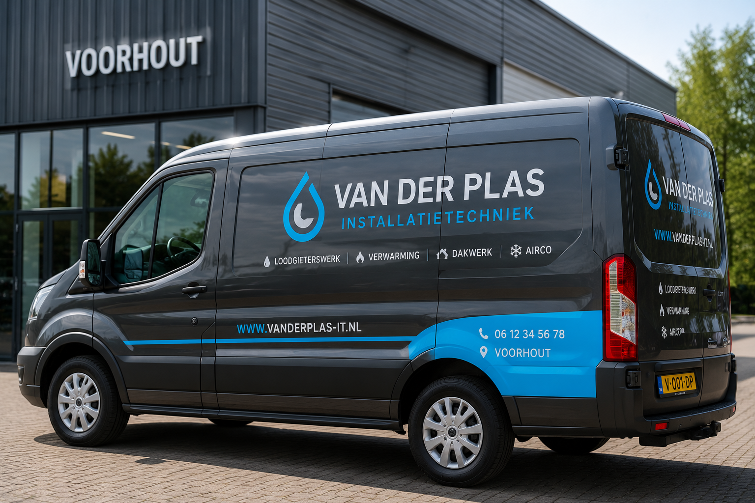Autobelettering in Voorhout