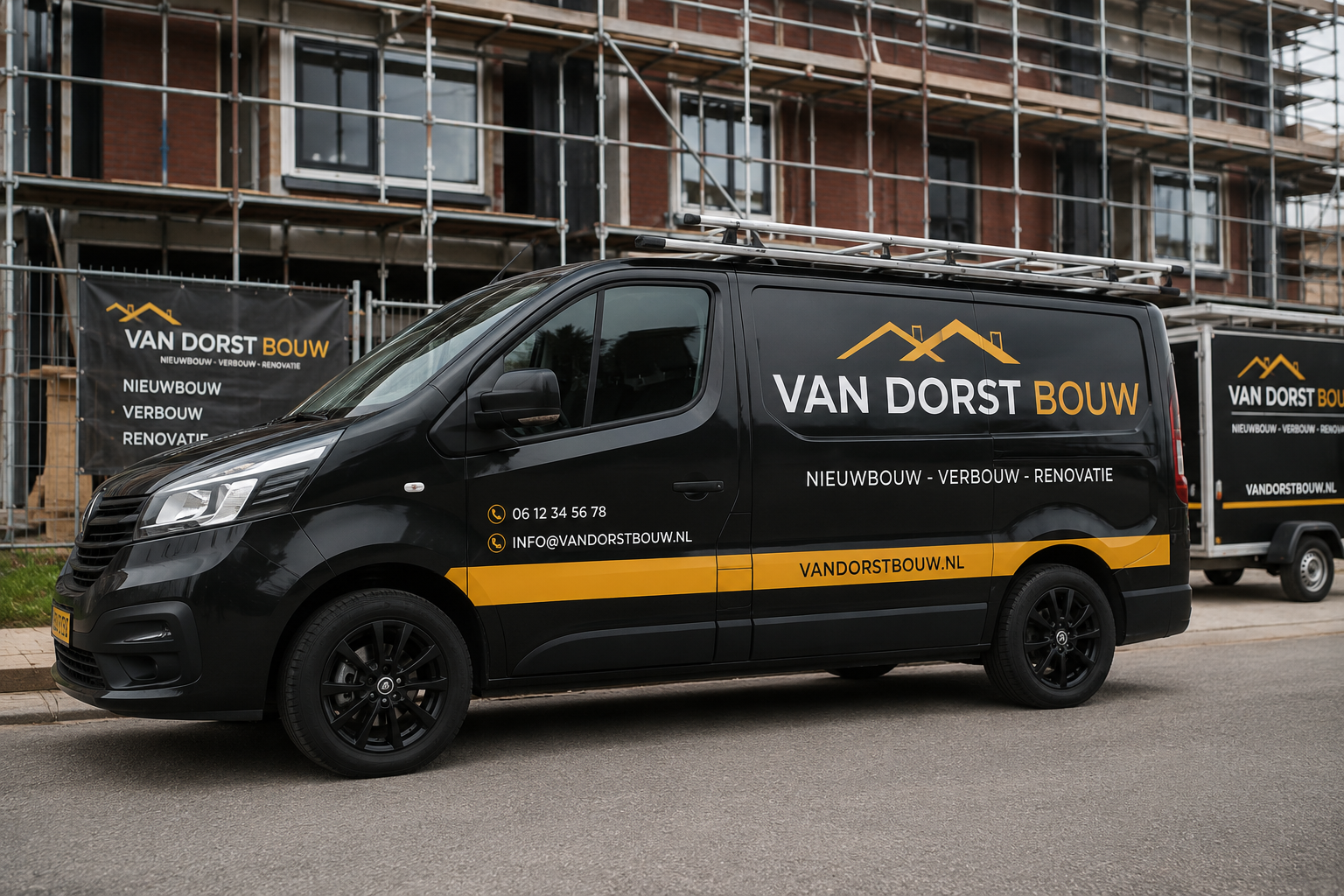 Bedrijfswagen belettering voor aannemers