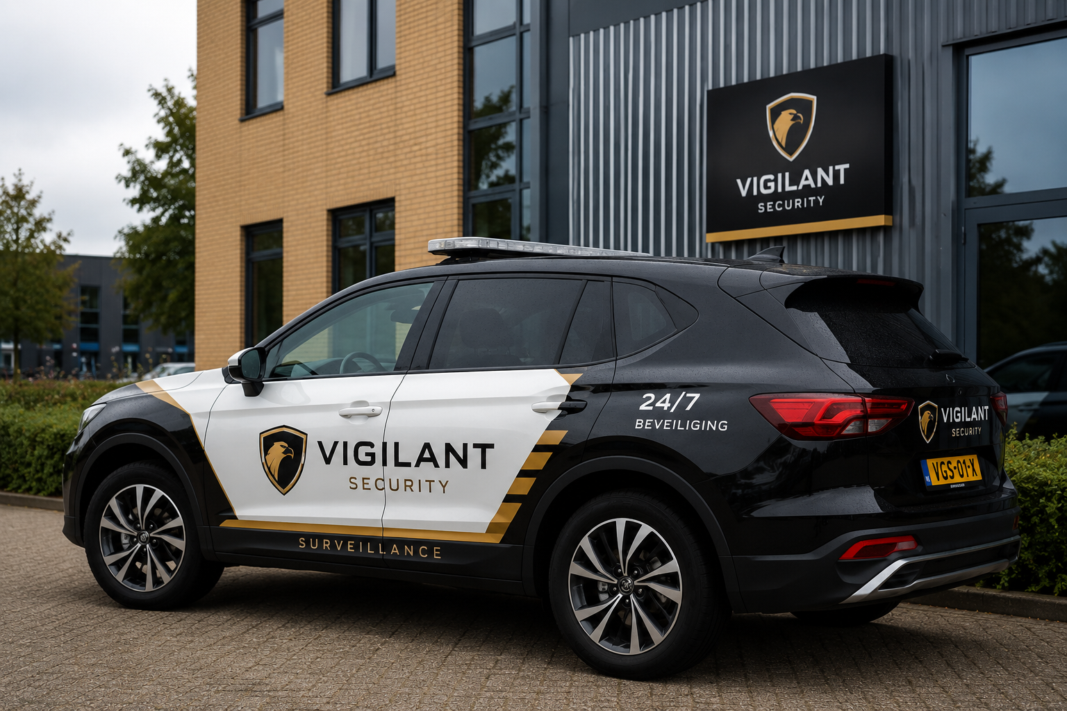 Bedrijfswagenbelettering voor beveiligingsbedrijven