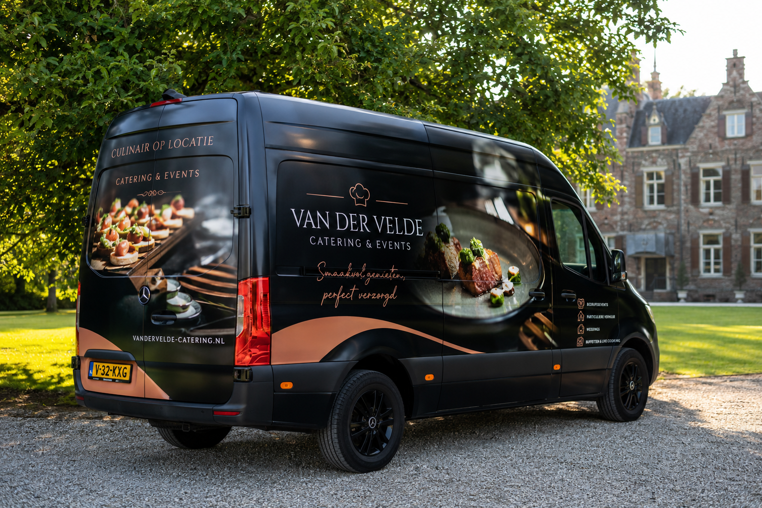 Bedrijfswagenbelettering voor cateringbedrijven