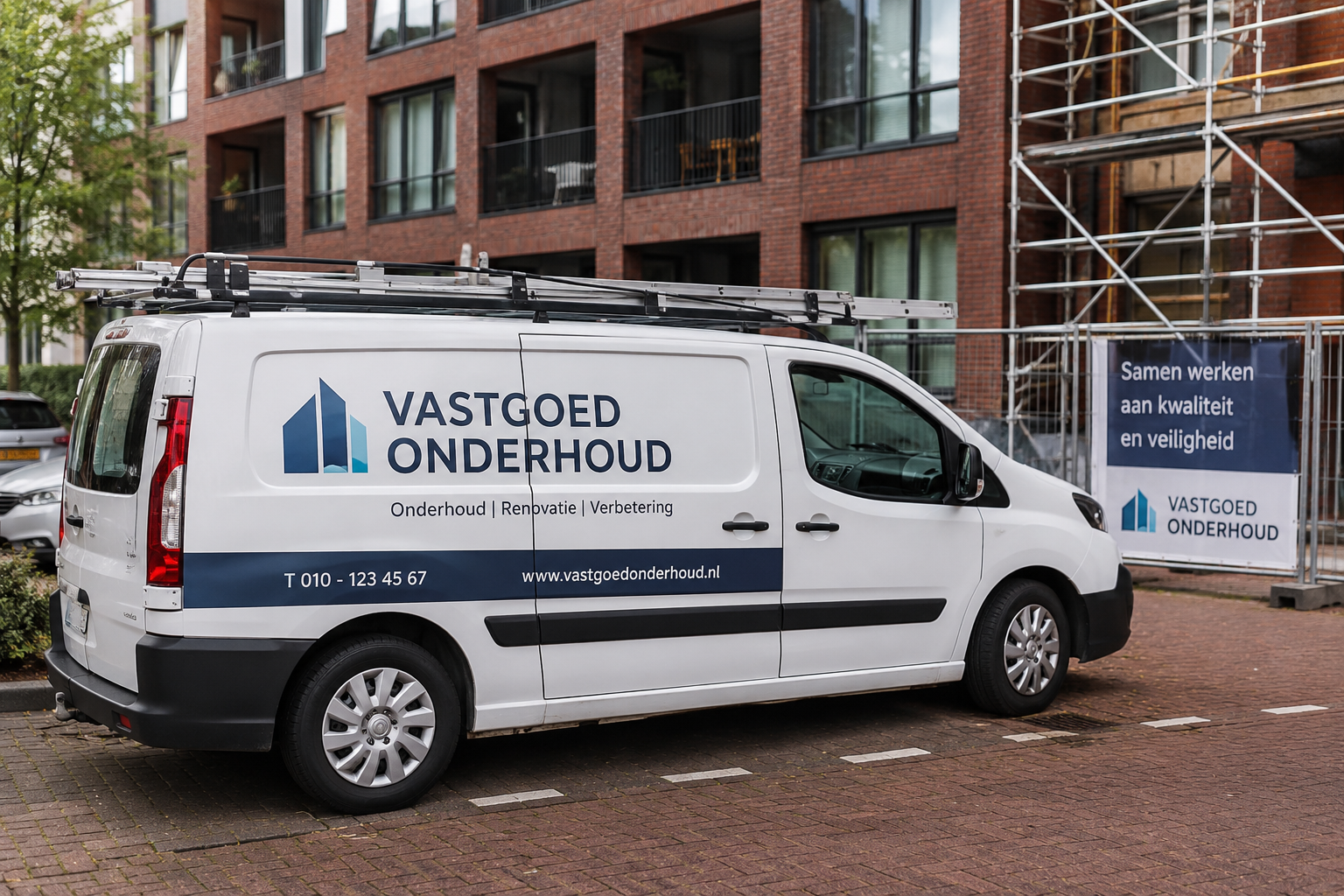 Bedrijfswagenbelettering voor vastgoedonderhoud