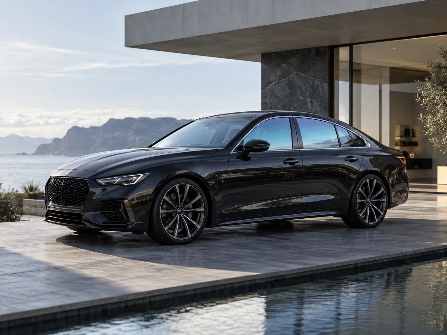 Zwarte auto met subtiele blauwe ICE Chameleon voorruit