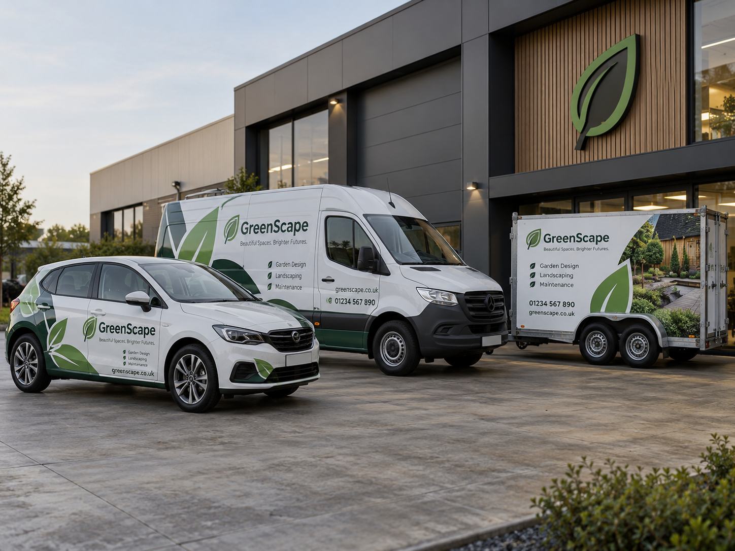 Professionele grote autostickers op auto bestelbus en aanhanger