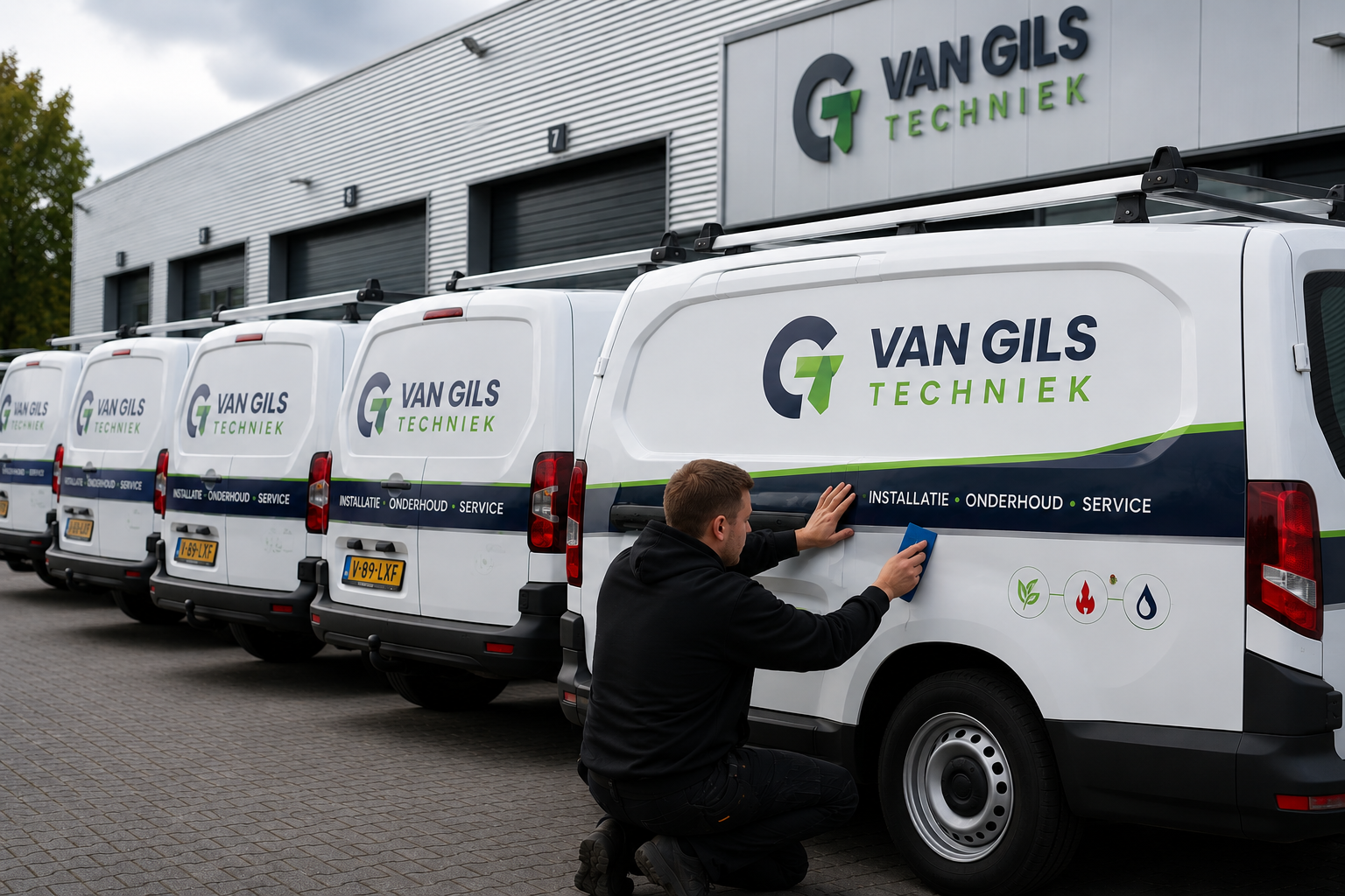 Landelijke wagenparkbelettering voor leasemaatschappijen