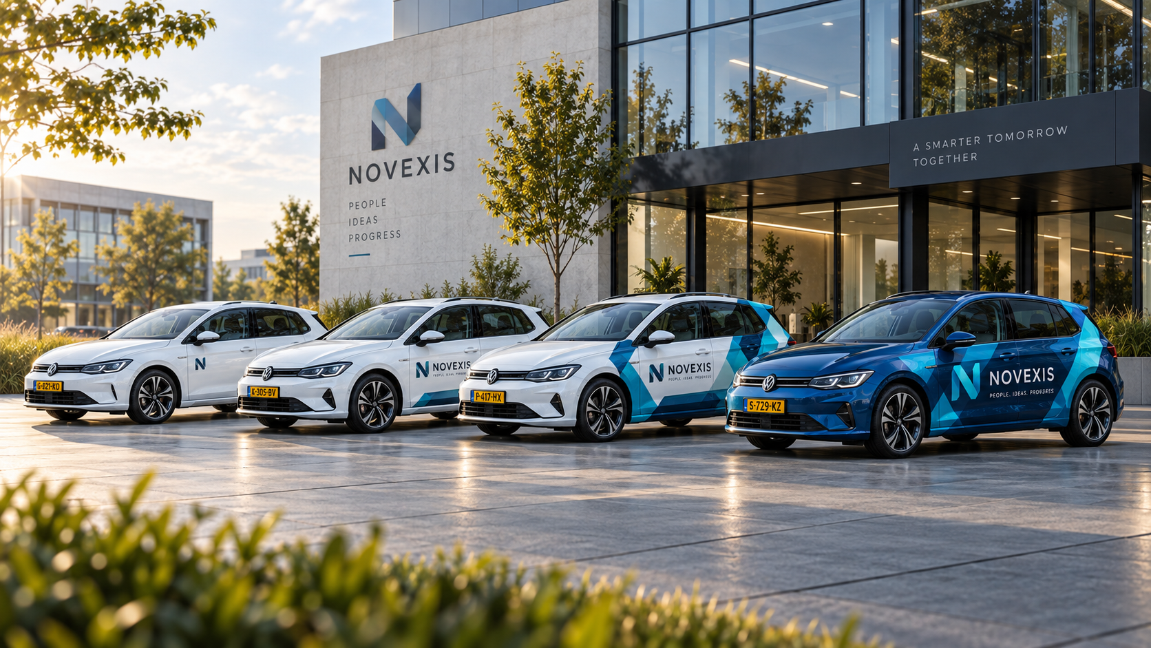 Vier niveaus van personenautobelettering voor bedrijven, van subtiele bedrijfsbelettering tot volledige wrap