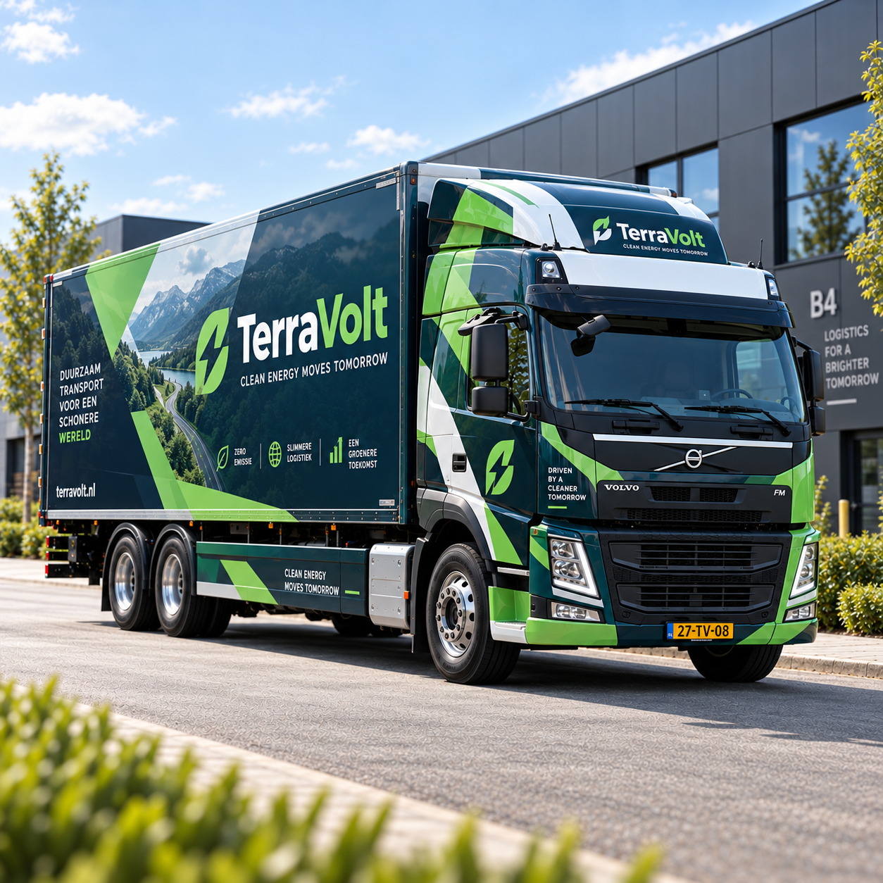 Volledig opvallend gewrapte vrachtwagen met maximale merkimpact