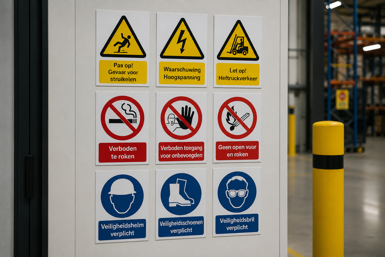 Waarschuwingsstickers, verbodsstickers en gebodsstickers